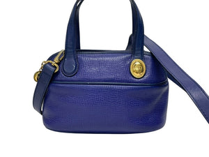 CHRISTIAN DIOR クリスチャンディオール 2WAY ハンドバッグ ショルダーバッグ WS13644 レザー ブルー ゴールド金具 美品 中古 4b005980 