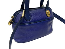画像をギャラリービューアに読み込む, CHRISTIAN DIOR クリスチャンディオール 2WAY ハンドバッグ ショルダーバッグ WS13644 レザー ブルー ゴールド金具 美品 中古 4b005980 