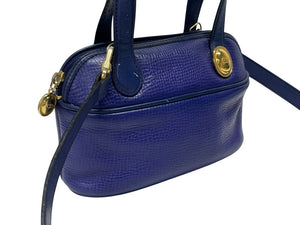 CHRISTIAN DIOR クリスチャンディオール 2WAY ハンドバッグ ショルダーバッグ WS13644 レザー ブルー ゴールド金具 美品 中古 4b005980 