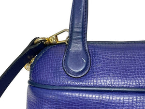 CHRISTIAN DIOR クリスチャンディオール 2WAY ハンドバッグ ショルダーバッグ WS13644 レザー ブルー ゴールド金具 美品 中古 4b005980 