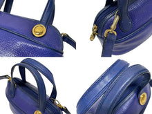 画像をギャラリービューアに読み込む, CHRISTIAN DIOR クリスチャンディオール 2WAY ハンドバッグ ショルダーバッグ WS13644 レザー ブルー ゴールド金具 美品 中古 4b005980 