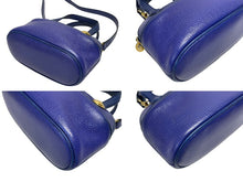 画像をギャラリービューアに読み込む, CHRISTIAN DIOR クリスチャンディオール 2WAY ハンドバッグ ショルダーバッグ WS13644 レザー ブルー ゴールド金具 美品 中古 4b005980 