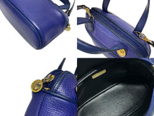 画像をギャラリービューアに読み込む, CHRISTIAN DIOR クリスチャンディオール 2WAY ハンドバッグ ショルダーバッグ WS13644 レザー ブルー ゴールド金具 美品 中古 4b005980 