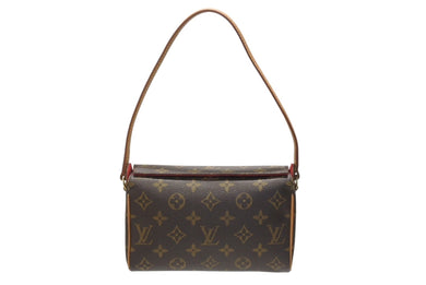 極美品 LOUIS VUITTON ルイヴィトン ハンドバッグ レシタル モノグラムキャンバス M51900 ゴールド金具 ブラウン 中古 4b005981