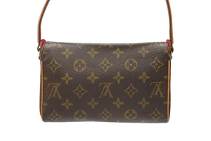 極美品 LOUIS VUITTON ルイヴィトン ハンドバッグ レシタル モノグラムキャンバス M51900 ゴールド金具 ブラウン 中古 4b005981