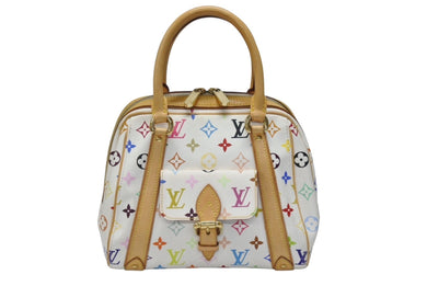 LOUIS VUITTON ルイヴィトン プリシラ ハンドバッグ M40096 モノグラム マルチカラー ホワイト 村上隆 美品 中古 4b005985