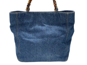 極美品 CHANEL シャネル デニム トートバッグ 5番台 ココマーク ココステッチ インディゴブルー イタリア製 中古 4b005988