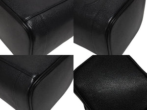 CHANEL シャネル バニティバッグ ハンドバッグ A01998 6番台 キャビアスキン ココマーク ブラック ゴールド金具 美品 中古 4b005989