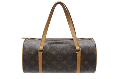 LOUIS VUITTON ルイヴィトン パピヨン26 ハンドバッグ M51366 モノグラム PVC レザー ブラウン ゴールド金具 美品 中古 4b005992