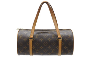 LOUIS VUITTON ルイヴィトン パピヨン26 ハンドバッグ M51366 モノグラム PVC レザー ブラウン ゴールド金具 美品 中古 4b005992