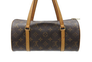 LOUIS VUITTON ルイヴィトン パピヨン26 ハンドバッグ M51366 モノグラム PVC レザー ブラウン ゴールド金具 美品 中古 4b005992