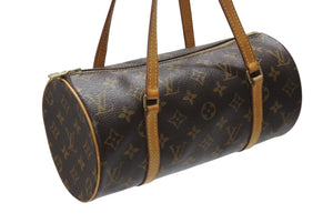 LOUIS VUITTON ルイヴィトン パピヨン26 ハンドバッグ M51366 モノグラム PVC レザー ブラウン ゴールド金具 美品 中古 4b005992
