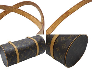 LOUIS VUITTON ルイヴィトン パピヨン26 ハンドバッグ M51366 モノグラム PVC レザー ブラウン ゴールド金具 美品 中古 4b005992