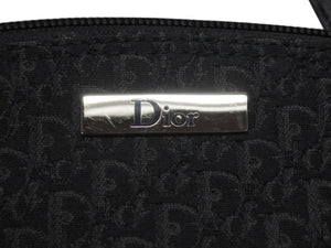 極美品 CHRISTIAN DIOR クリスチャンディオール トロッター ハンドバッグ MC0063 キャンバス レザー ブラック シルバー金具 中古 4b005993