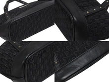 Load image into Gallery viewer, 極美品 CHRISTIAN DIOR クリスチャンディオール トロッター ハンドバッグ MC0063 キャンバス レザー ブラック シルバー金具 中古 4b005993
