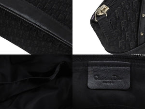 極美品 CHRISTIAN DIOR クリスチャンディオール トロッター ハンドバッグ MC0063 キャンバス レザー ブラック シルバー金具 中古 4b005993
