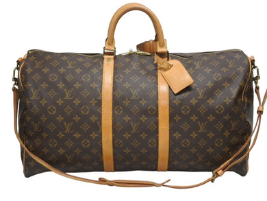 LOUIS VUITTON ルイヴィトン キーポル バンドリエール55 ボストンバッグ M41414 モノグラム ブラウン 美品 中古 4b005996