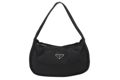 PRADA プラダ ワンショルダーバッグ ブラック ナイロン レザー ハンドバッグ BR0744 トライアングルロゴ 美品 中古 4b005997