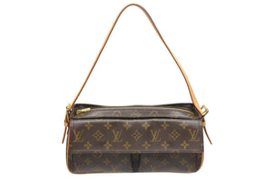 極美品 LOUIS VUITTON ルイヴィトン ヴィバ シテMM ワンショルダーバッグ M51164 モノグラム ブラウン レザー PVC 中古 4b006000