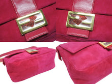 Load image into Gallery viewer, 極美品 FENDI フェンディ マンマバケット ワンショルダーバッグ 2370 26325 009 スエード レザー ピンク ゴールド金具 中古 4b006001