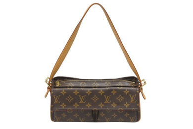 極美品 LOUIS VUITTON ルイヴィトン ヴィバシテMM ハンドバッグ ワンショルダーバッグ M51164 モノグラム PVC ブラウン 中古 4b006002
