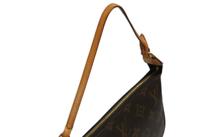 LOUIS VUITTON ルイヴィトン ポシェット アクセソワール アクセサリーポーチ M51980 モノグラム ブラウン レザー PVC 美品 中古 4b006003