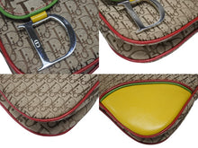 Load image into Gallery viewer, 極美品 Christian Dior クリスチャンディオール サドルバッグ ショルダーバッグ 08RU 0094 トロッター ラスタカラー ガリアーノ期 中古 4b006004