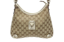Load image into Gallery viewer, 極美品 GUCCI グッチ アビー ワンショルダーバッグ GGキャンバス 130738 214397 ベージュ アイボリー ゴールド金具 中古 4b006007