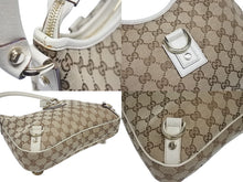 Load image into Gallery viewer, 極美品 GUCCI グッチ アビー ワンショルダーバッグ GGキャンバス 130738 214397 ベージュ アイボリー ゴールド金具 中古 4b006007