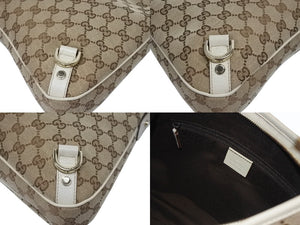 極美品 GUCCI グッチ アビー ワンショルダーバッグ GGキャンバス 130738 214397 ベージュ アイボリー ゴールド金具 中古 4b006007