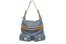 Load image into Gallery viewer, LOUIS VUITTON ルイヴィトン バギーGM ショルダーバッグ M95048 モノグラムデニム ブルー ゴールド金具 美品 中古 4b006008
