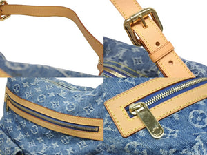 LOUIS VUITTON ルイヴィトン バギーGM ショルダーバッグ M95048 モノグラムデニム ブルー ゴールド金具 美品 中古 4b006008