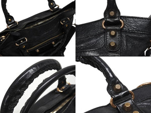 BALENCIAGA バレンシアガ ジャイアント ファースト 2wayバッグ レザー 285433・1000 213043 ブラック 美品 中古 4b006009