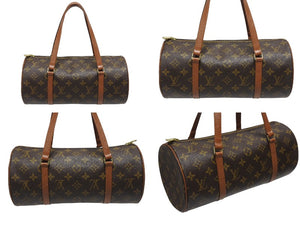 LOUIS VUITTON ルイヴィトン モノグラム パピヨン30 ハンドバッグ M51365 ブラウン ロゴ ゴールド金具 美品 中古 4b006010