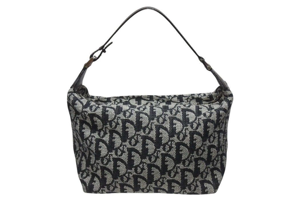 極美品 CHRISTIAN DIOR クリスチャンディオール トロッター ハンドバッグ ワンショルダーバッグ CM0043 ブラック 中古 4b006011