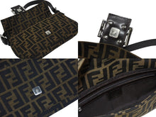 Load image into Gallery viewer, 極美品 FENDI フェンディ マンマバケット ワンショルダーバッグ 26424 ズッカ柄 キャンバス レザー ブラウン シルバー金具 中古 4b006012