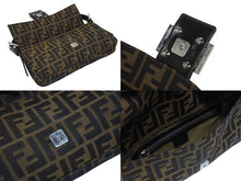 Load image into Gallery viewer, 極美品 FENDI フェンディ マンマバケット ワンショルダーバッグ 26424 ズッカ柄 キャンバス レザー ブラウン シルバー金具 中古 4b006013