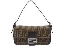 Load image into Gallery viewer, FENDI フェンディ マンマバケット ワンショルダーバッグ 26424 ズッカ柄 キャンバス レザー ブラウン シルバー金具 美品 中古 4b006014