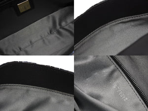 FENDI フェンディ ビーズ マンマバケット ワンショルダーバッグ 26424 ビーズ レザー ネイビー チャコール 美品 中古 4b006015