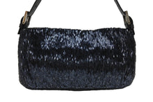 Load image into Gallery viewer, FENDI フェンディ ビーズ マンマバケット ワンショルダーバッグ 26424 ビーズ レザー ネイビー チャコール 美品 中古 4b006015