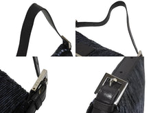 Load image into Gallery viewer, FENDI フェンディ ビーズ マンマバケット ワンショルダーバッグ 26424 ビーズ レザー ネイビー チャコール 美品 中古 4b006015