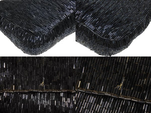 FENDI フェンディ ビーズ マンマバケット ワンショルダーバッグ 26424 ビーズ レザー ネイビー チャコール 美品 中古 4b006015