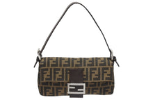 Load image into Gallery viewer, 極美品 FENDI フェンディ マンマバケット ワンショルダーバッグ 26424 ズッカ柄 キャンバス レザー ブラウン シルバー金具 中古 4b006016