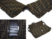 Load image into Gallery viewer, 極美品 FENDI フェンディ マンマバケット ワンショルダーバッグ 26424 ズッカ柄 キャンバス レザー ブラウン シルバー金具 中古 4b006016