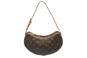 極美品 LOUIS VUITTON ルイヴィトン ワンショルダーバッグ ポシェットクロワッサン M51510 PVC ブラウン 中古 4b006017