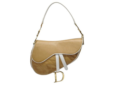 Christian Dior クリスチャンディオール サドルバッグ ワンショルダーバッグ MU0010 ブラウン レザー ガリアーノ期 美品 中古 4b006018