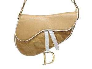 Christian Dior クリスチャンディオール サドルバッグ ワンショルダーバッグ MU0010 ブラウン レザー ガリアーノ期 美品 中古 4b006018