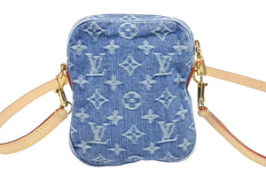新品同様 LOUIS VUITTON ルイヴィトン ポシェット フェアファックス ショルダーバッグ M82948 モノグラム デニム ゴールド金具 中古 4b006019