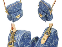 Load image into Gallery viewer, 新品同様 LOUIS VUITTON ルイヴィトン ポシェット フェアファックス ショルダーバッグ M82948 モノグラム デニム ゴールド金具 中古 4b006019