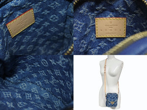 新品同様 LOUIS VUITTON ルイヴィトン ポシェット フェアファックス ショルダーバッグ M82948 モノグラム デニム ゴールド金具 中古 4b006019